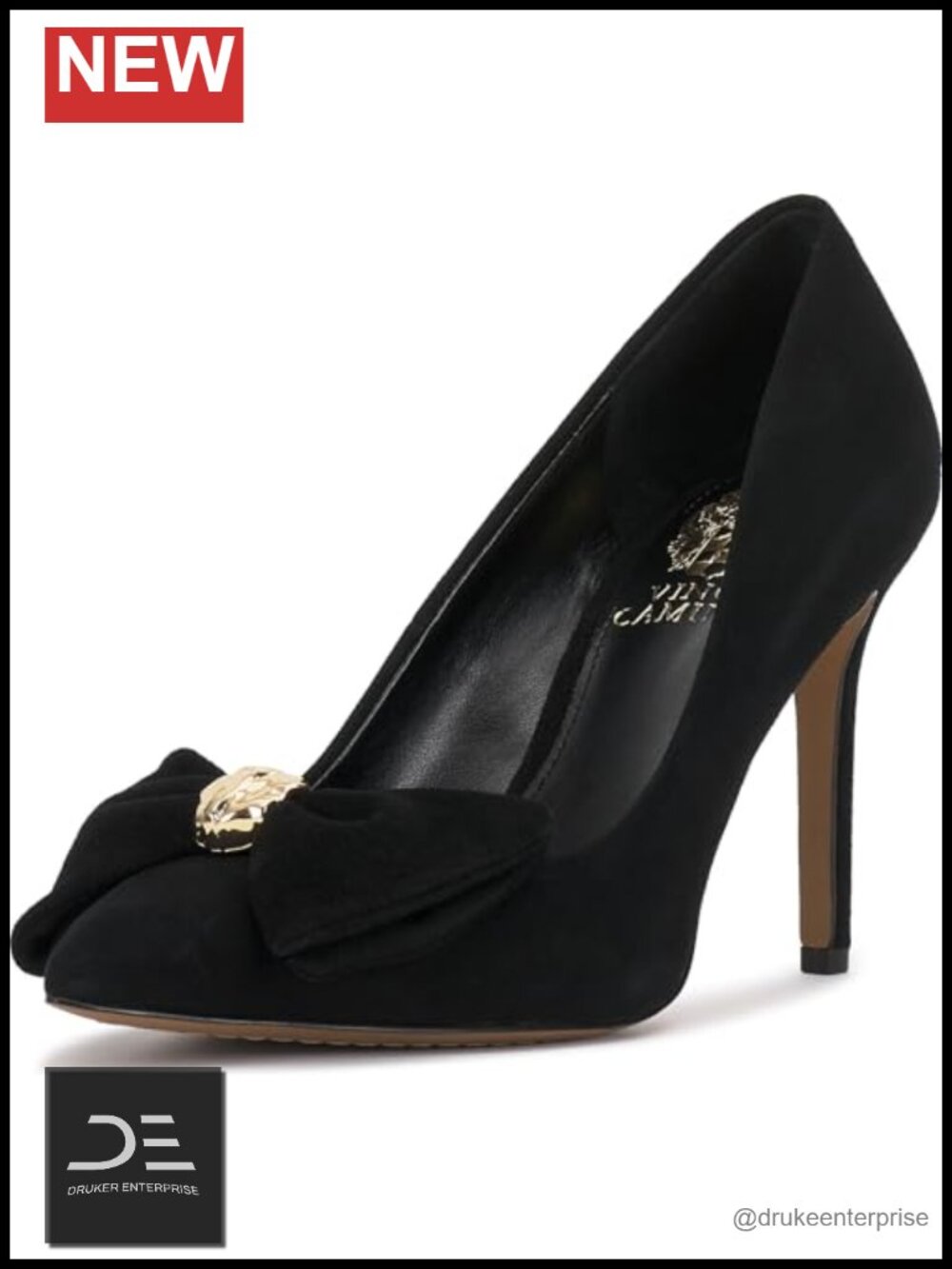 Suede Bow Detail Pointed Toe Stiletto Pumps